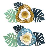 甄选蓝色铁艺花卉壁挂卧室客厅背景装 饰创意金属墙饰简约现墙壁挂