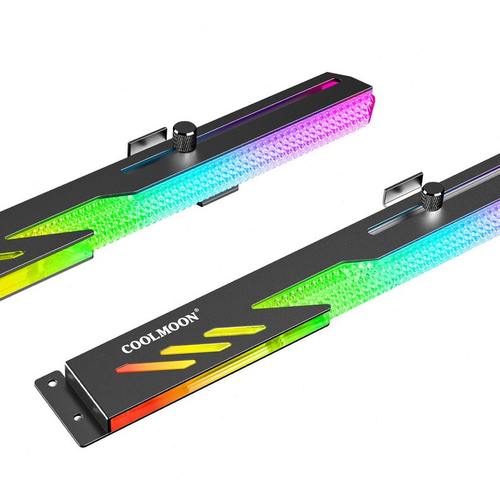 甄选酷月GT8龙鳞28cm显卡支架横装电脑ARGB灯条可调节固定显卡支