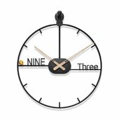 甄选现极简挂钟客厅级感家用餐厅装 饰钟表铁艺圆形时钟挂墙免打孔