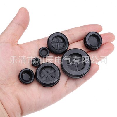 甄选橡胶密封圈护线环电线出线圈 170pcs盒装黑色双面护线圈组合