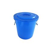 甄选加厚商用水桶 圆形带盖塑料桶 大号户外工业物业商用收纳水桶