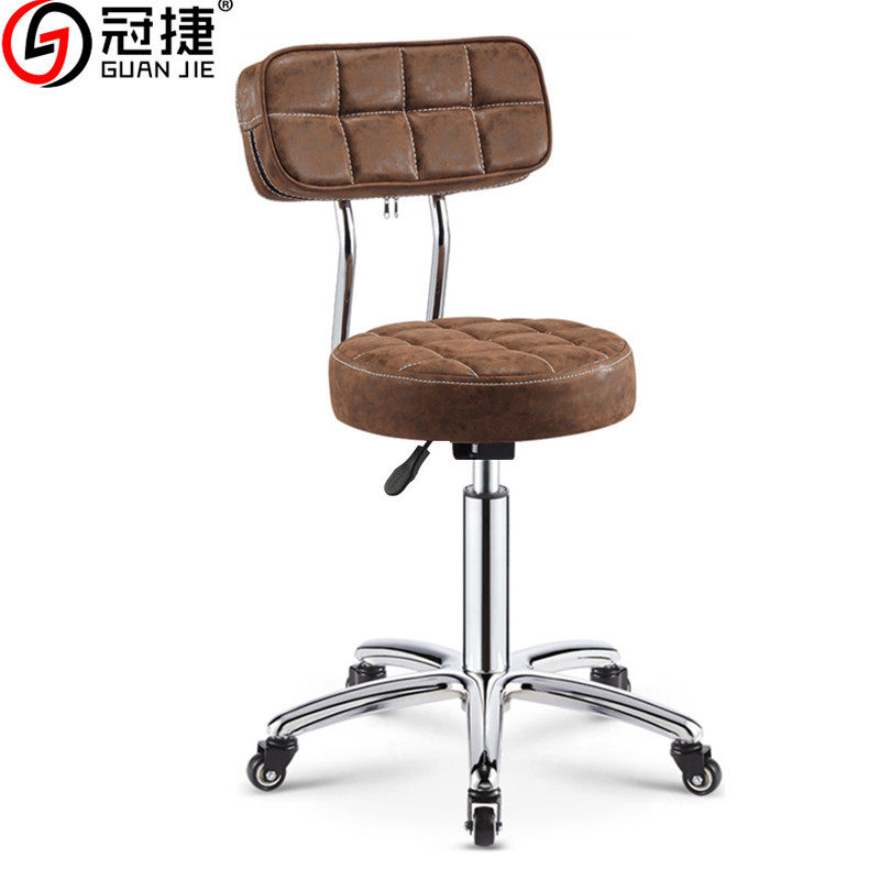 美容凳理发店椅子旋转升降圆凳子美发大工凳滑轮美甲凳美容院专用