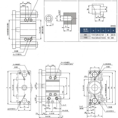 25/ZNSM行/50气S/型T缸W山带导杆气缸程P径75MG台耐斯-10500薄