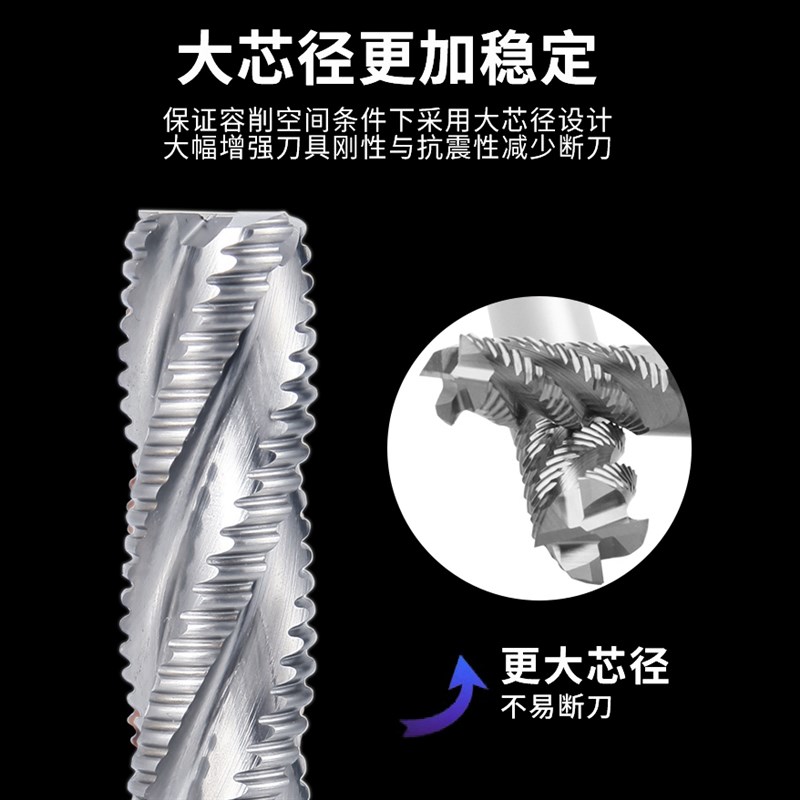 德国SERTAN铝用全磨不锈钢波刃立铣刀粗皮铣刀3 4刃42CRMO专用