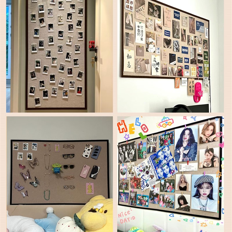 毛毡板墙贴照片墙背景板软木板羊毛毡墙贴拍立得照片相片挂墙郑之