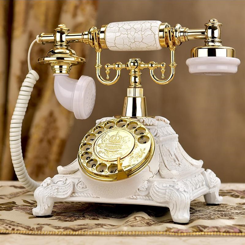 欧式复古电话机座机家用仿古电话机创意老式转盘电话无线插卡