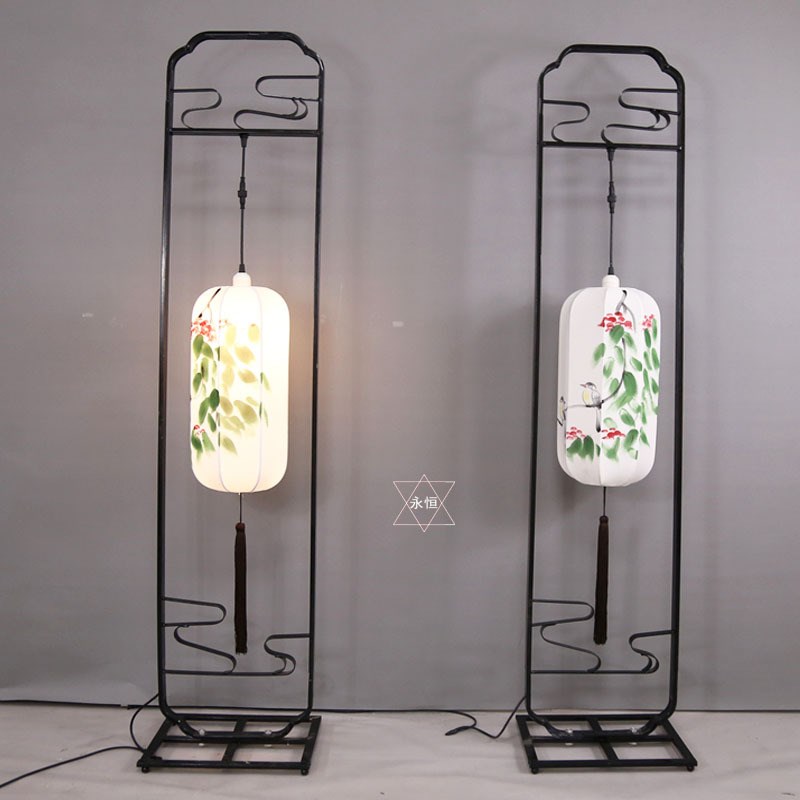 新款手绘灯笼路引中国风花鸟灯宫灯新中式T台摆件创意婚庆道具