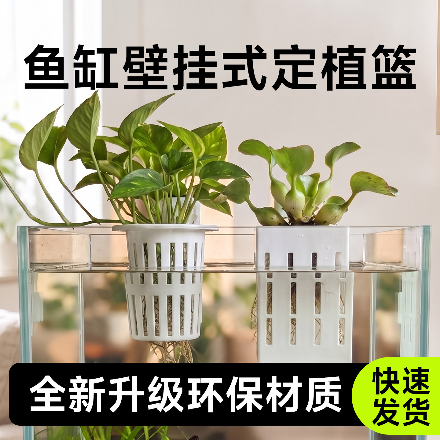 鱼缸壁挂伸缩水培定植篮图片