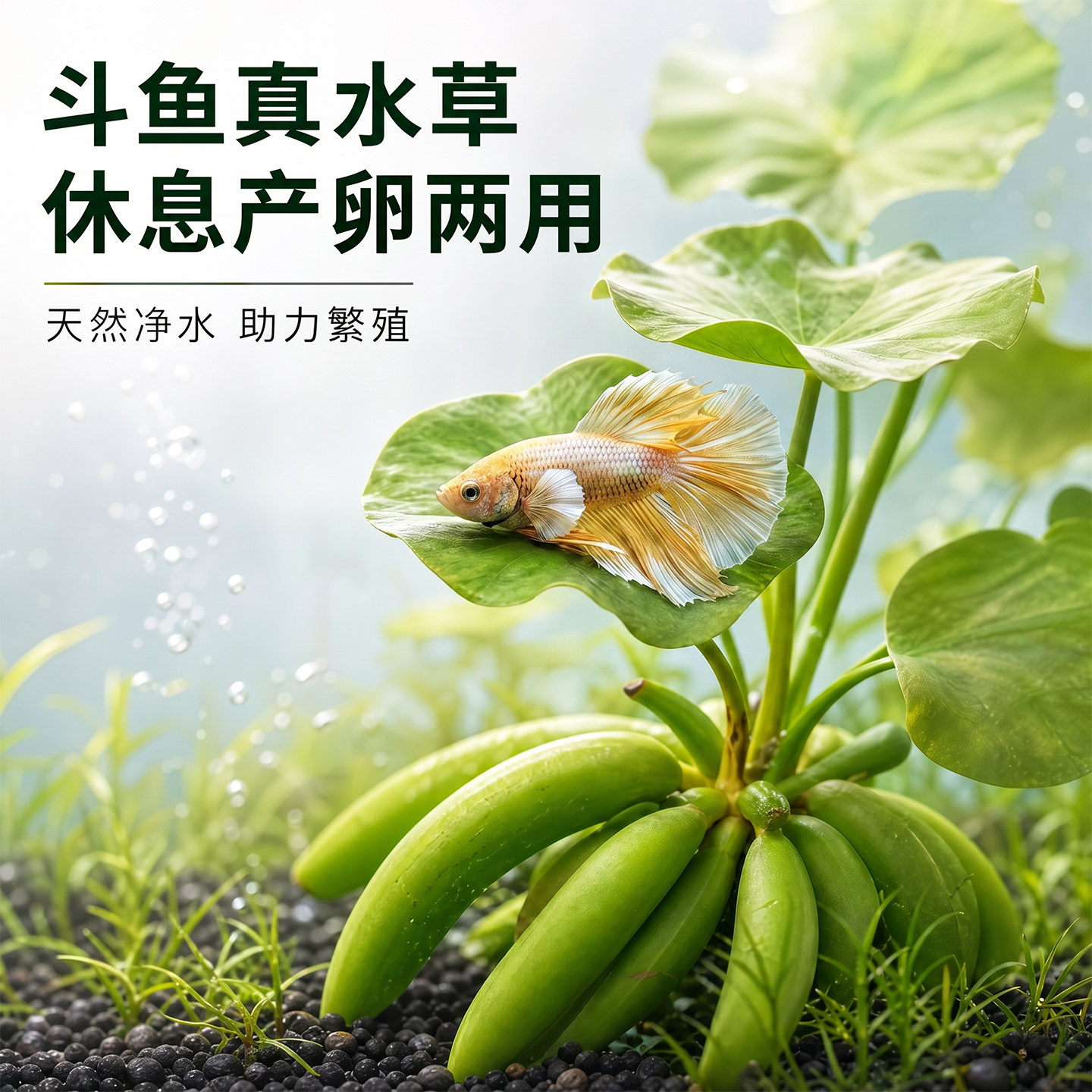 香蕉草鱼缸造景专用生态净化水质增氧斗鱼休息叶产卵真水草植物