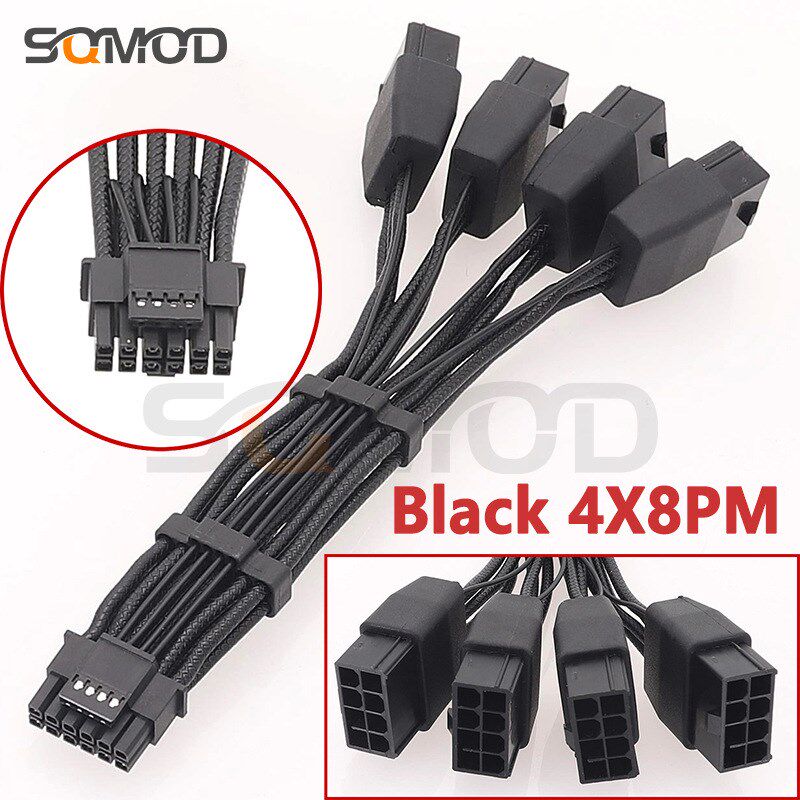 16AWG压纹线 4x8pin 8PIN转16Pin 12VHPWR接头90度弯头新显卡线