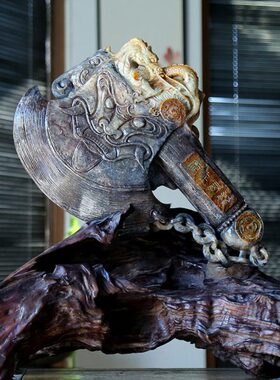 湘崎雀寿山石龙华富贵摆件客厅办公摆设手工雕刻工艺品送礼收藏