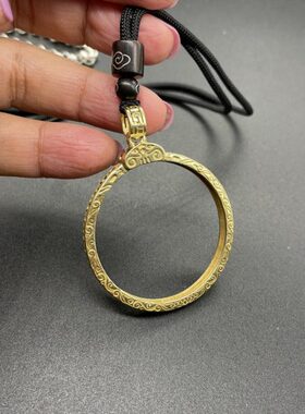 袁大头银元吊坠边框黄铜白铜款包边圈七钱二分龙洋坚实回纹卡扣