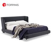 Toppinis意式 极简棉麻布艺双人床大平层卧室家用1.8米双人软包床