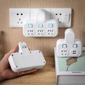 二孔插座转换器夜灯两项2脚转换器二脚转三脚一转多位插孔