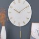 大理石摇摆挂钟客厅欧式 钟表 静音钟饰北欧简约现代风洋气创意时尚