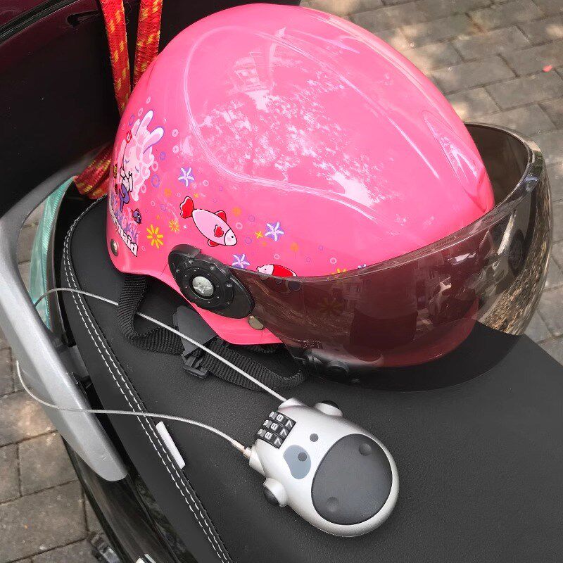 山地自行车密码锁头盔锁摩托车防盗便携锁电动车迷你链条锁单车锁