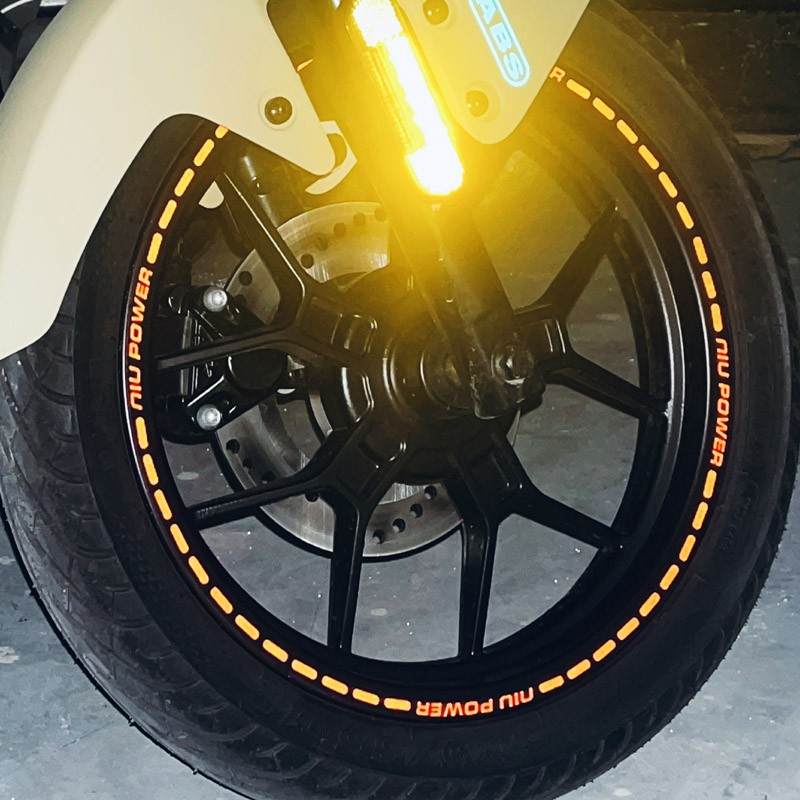 小牛U2贴纸新款Uqi+电动车反光轮圈轮毂个R性装饰条改装配件