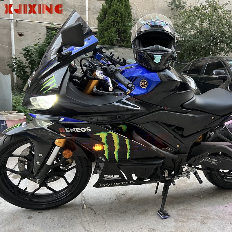 适用雅马哈R1 R3 R6 R25 防赛改装隐藏式前后转向灯LEXD迷你指示