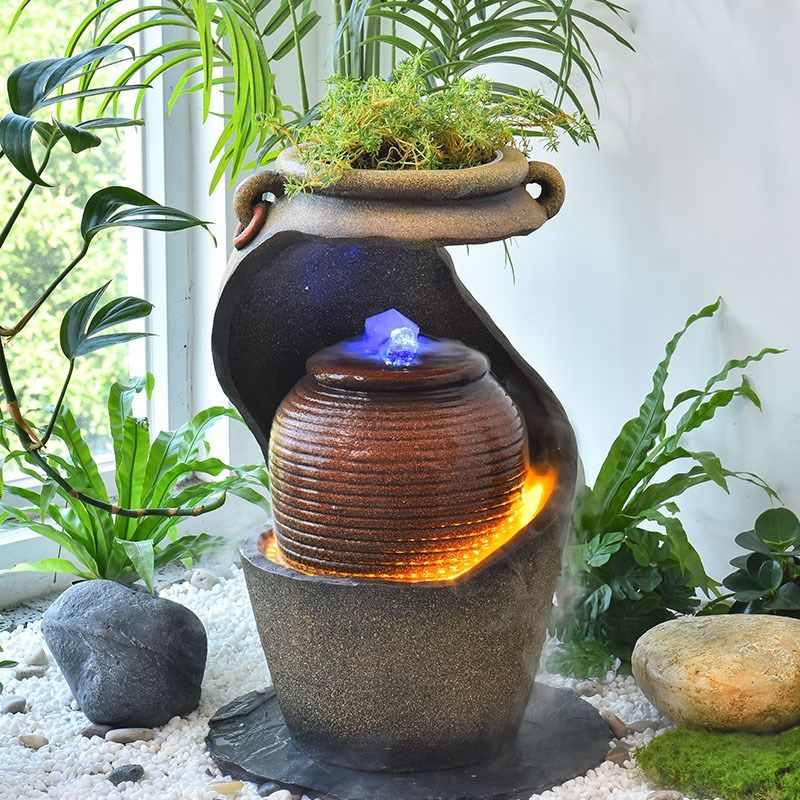 现代简约流水摆件客厅招财风水球加湿器欧式轻奢喷泉乔迁开业礼品