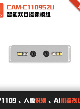 CAM-C1109S2U智能双目摄像模组, RV1109 人脸识别 AI机器视觉