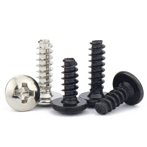 M4 M3.5 M3镀镍TB十字大扁头平尾自攻螺丝螺钉黑色*5x6x8x10x12mm