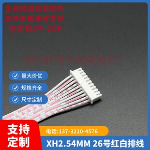线长70CM 红白排线 厘米 双头插壳 XH2.54MM 6.3带锁插簧 10P