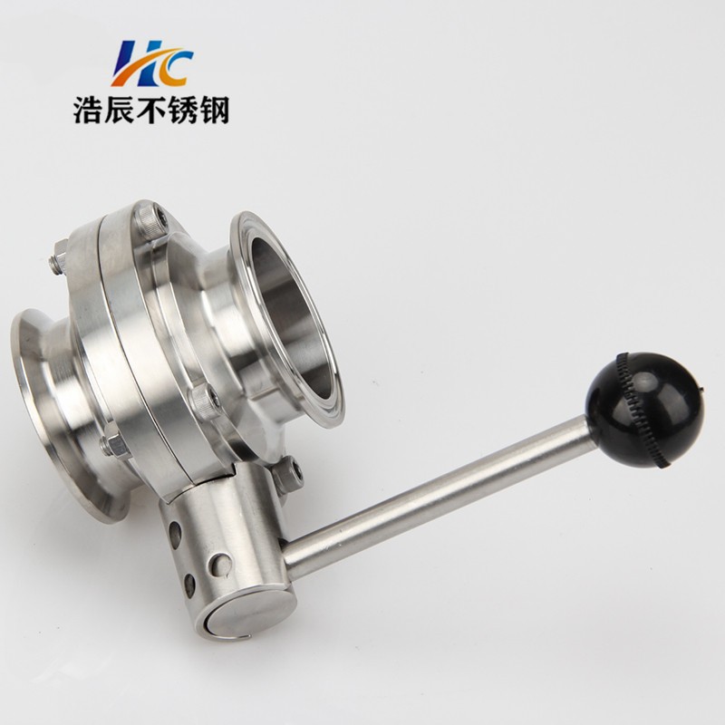 304/316 不锈钢快装蝶阀卫生食品级手动快接卡箍式卡盘蝶阀38 51