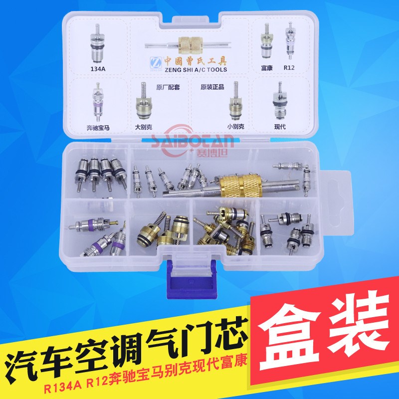 盒装R134A R12富康奔驰宝马现代别克汽车空调气门芯管路气针阀芯