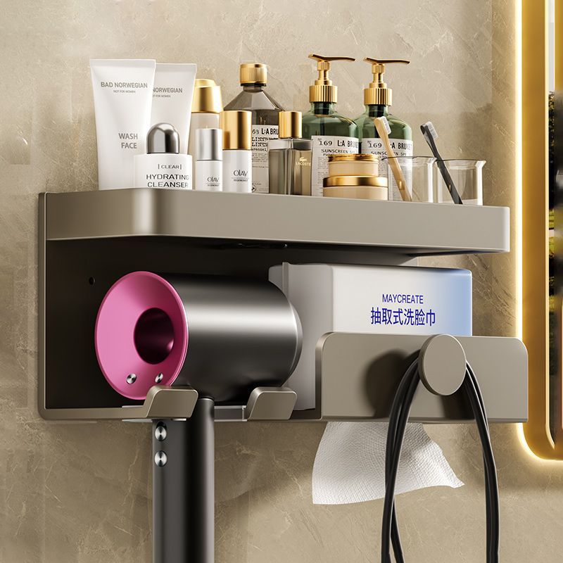飞雕吹风机置物架卫生间壁挂式免打孔支架洗漱台浴室风筒收纳挂架