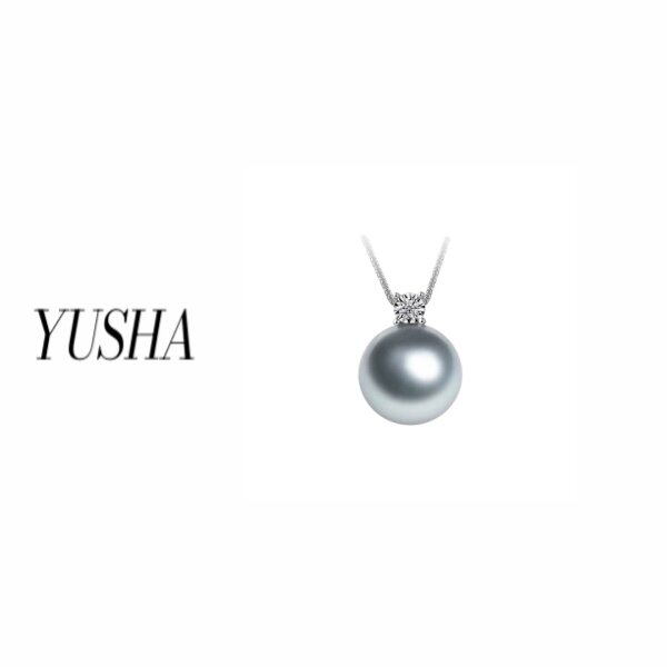 YUSHA/灰色珠珠四爪小方糖项链-丫丫同款