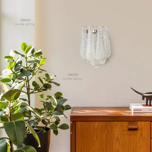 法式复古穆拉诺水滴瀑布玻璃壁灯美式轻奢水晶别墅楼梯卧室过道灯