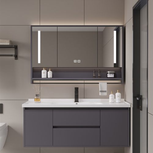 陶瓷浴室洗脸台智能浴室柜盆套装组合洗漱一体柜柜卫生间实木洗手