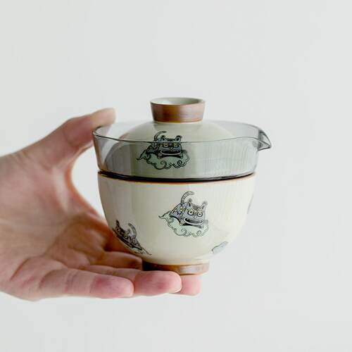 如虎添翼玻璃旅行茶具套装单人户外陶瓷快客杯一壶一杯便携款