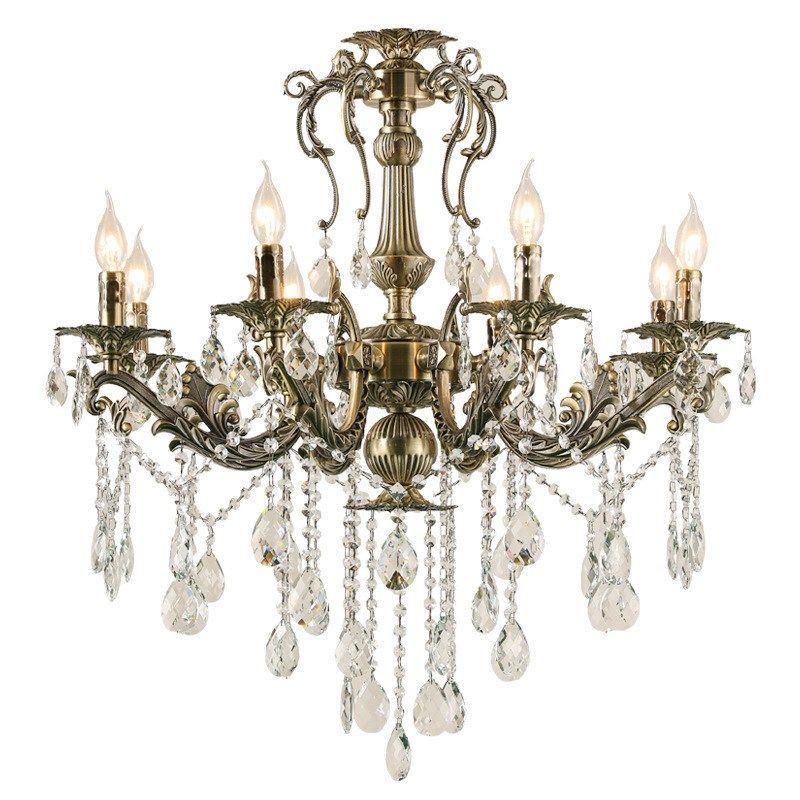 欧式餐厅水晶吊灯锌合金卧室客厅灯具复古铜色别墅酒店大厅装饰灯,家装灯饰光源,客厅吊灯,淘宝优惠券,粉丝福利购,淘宝优惠卷