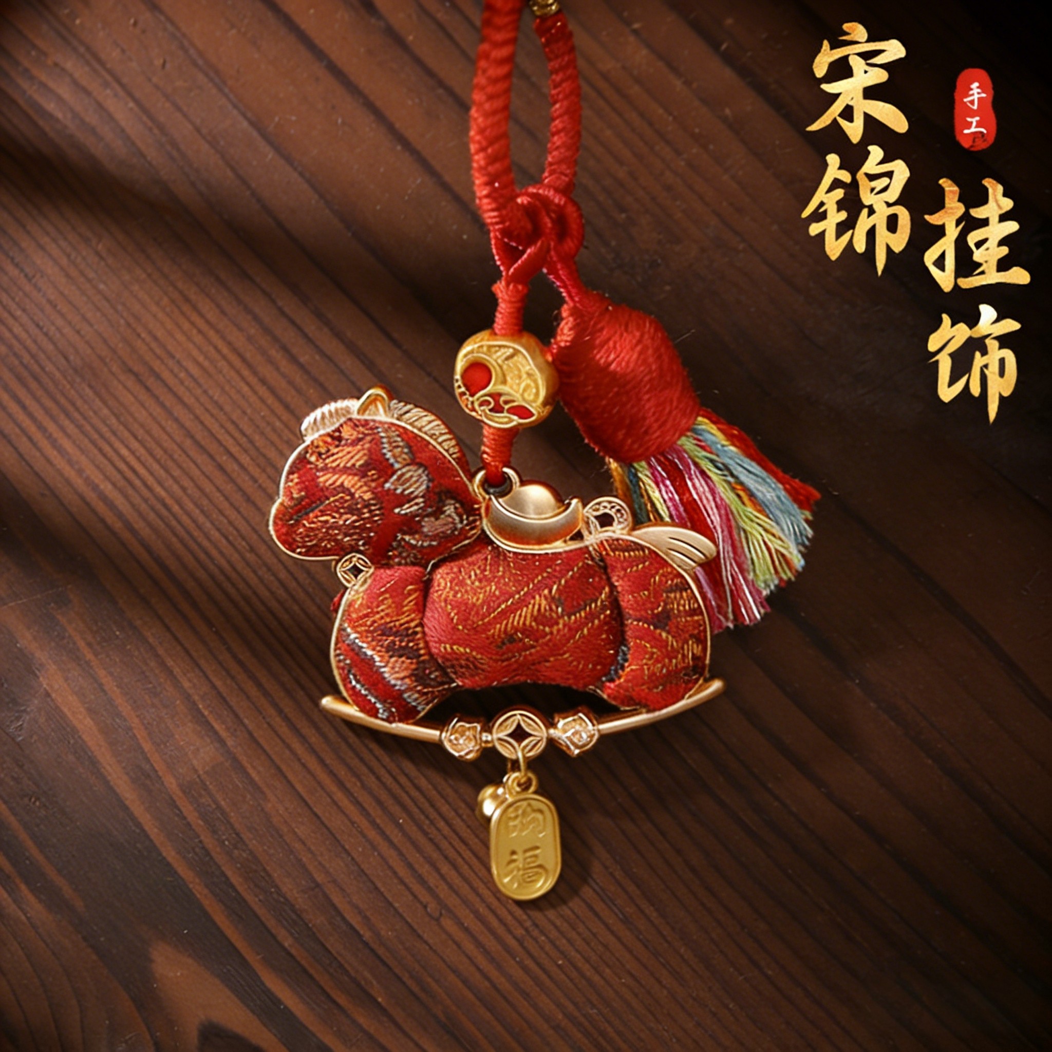 春节手工宋锦小马挂件diy材料包新中式汽车载挂饰钥匙扣团建沙龙,特色手工艺,其他特色工艺品,淘宝优惠券,粉丝福利购,淘宝优惠卷