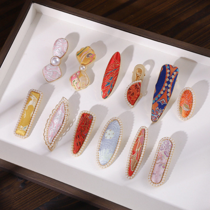 手工宋锦发夹底托材料包新中式