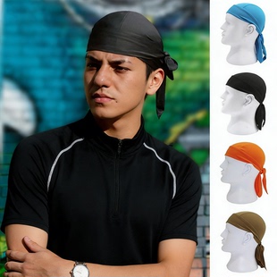 头巾小帽子户外骑行速干运动吸湿排汗透气防晒头套街舞嘻哈海盗帽