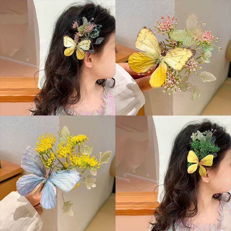汉服发饰蝴蝶花朵发夹古风蝶恋花