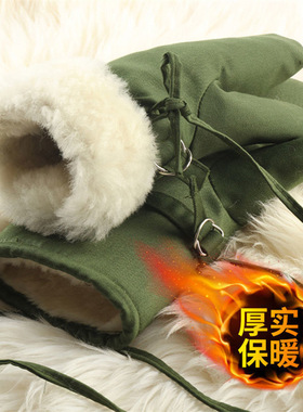 大东北军绿色御寒手套冬季男女加绒加厚保暖防寒防风骑行手套冬天