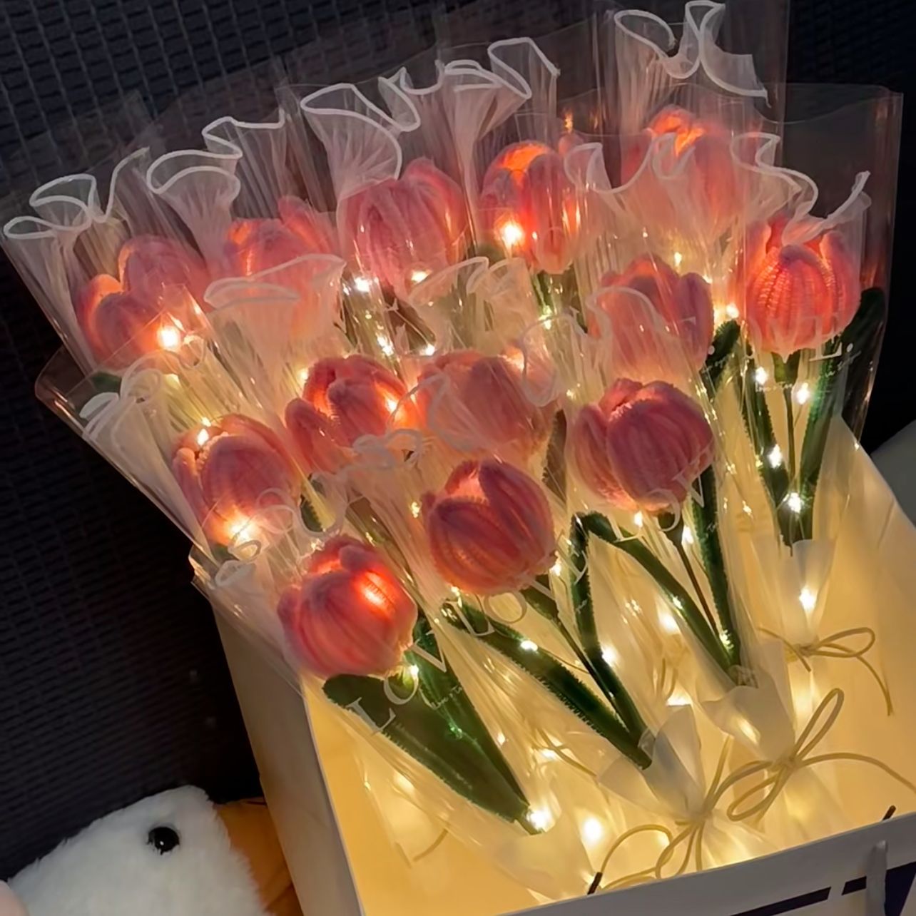 中秋节花束手提花卡扭扭棒diy材料包手工郁金香幼儿园活动送教程