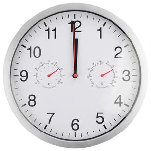 10寸北欧创意挂钟客厅极简塑料钟表家用温湿计挂表壁钟时钟挂墙