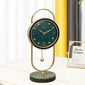 现代轻奢座钟北欧简约台钟家用客厅桌面书房台式 摆件钟表静音时钟