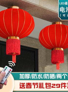 2024新款大g红灯笼全红无字吊灯过新年阳台大门口挂饰春节元旦装