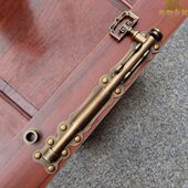 仿古大门加粗大地插复古木门加厚门插销全铜大插销中式 可上锁 明装