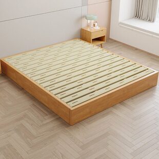 全实木榻榻米床架子排骨架床无床头床酒店民宿地台床落地床可定制