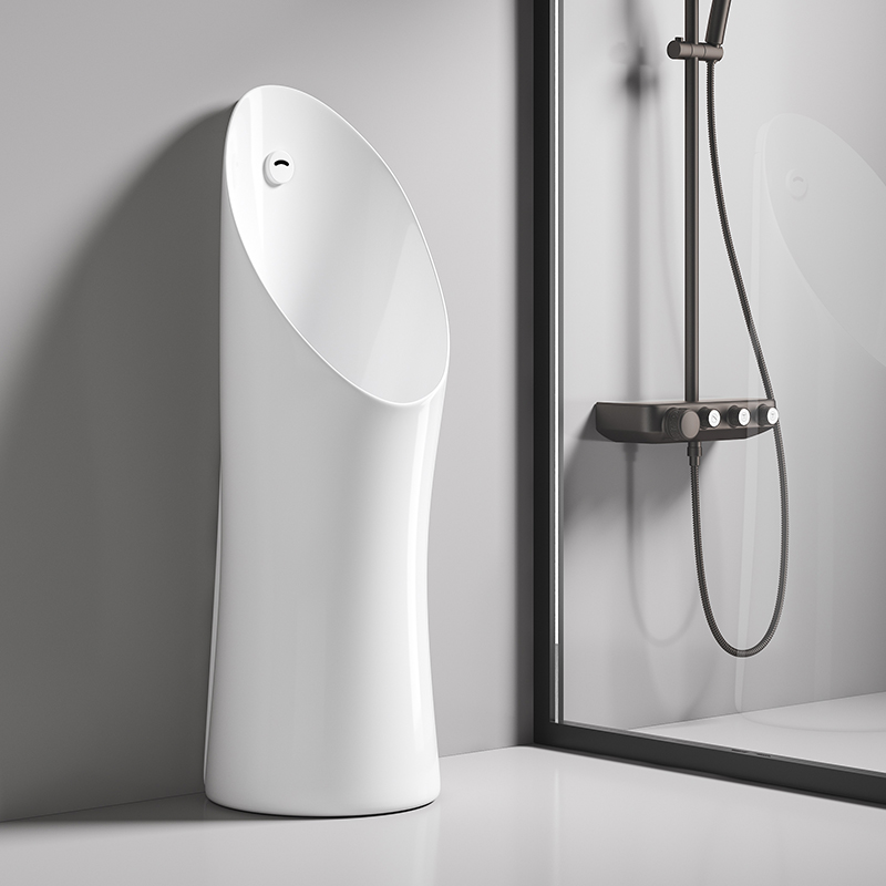 自动感应落地式小便器男r士小便斗站式放地小便池智能尿兜立式尿