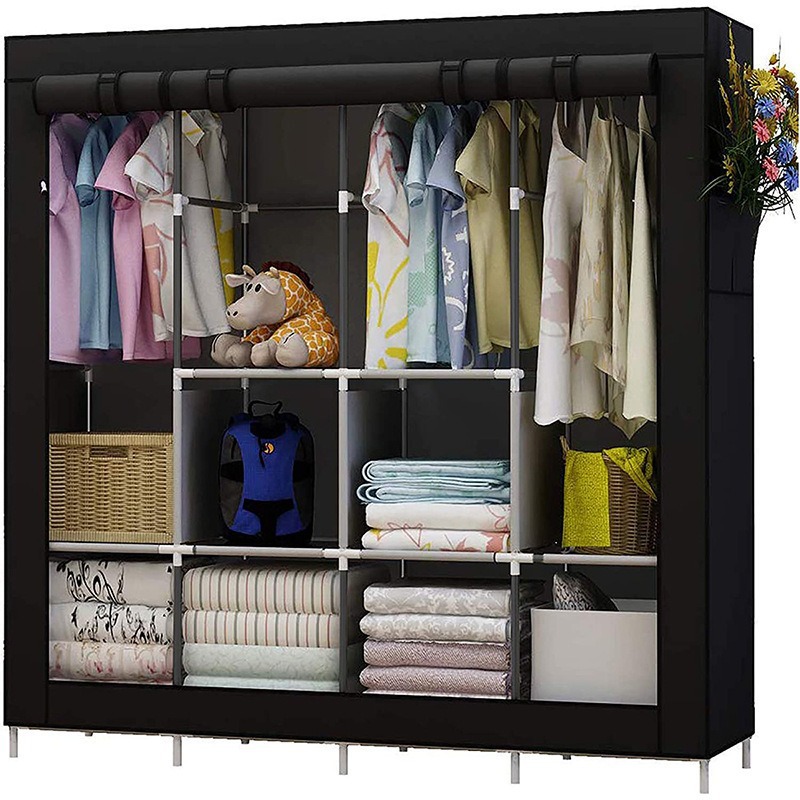 简易衣柜一件起批挂衣区多防尘家用经济型双人卧室门口拼接收纳