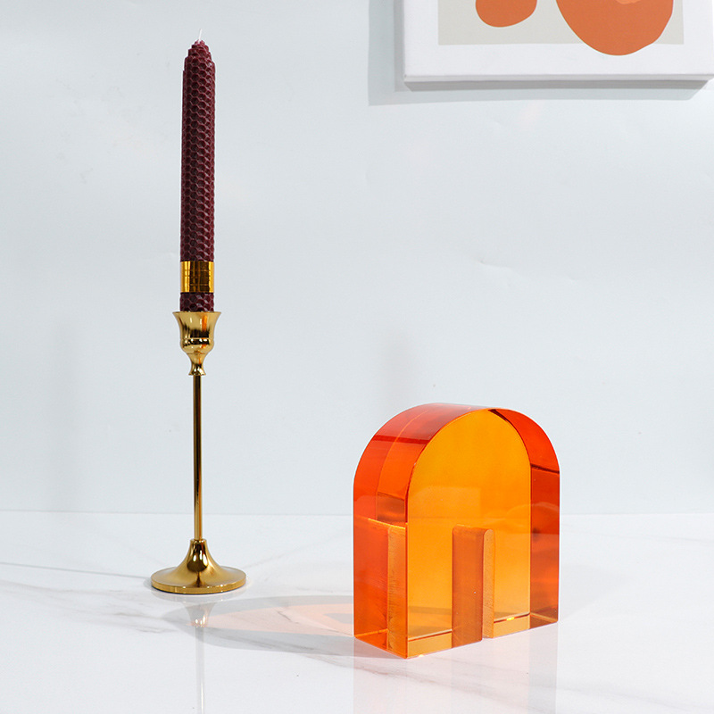 北欧轻奢水晶拱门拱形摆件创意软装电视柜样板房间售楼处家居饰品