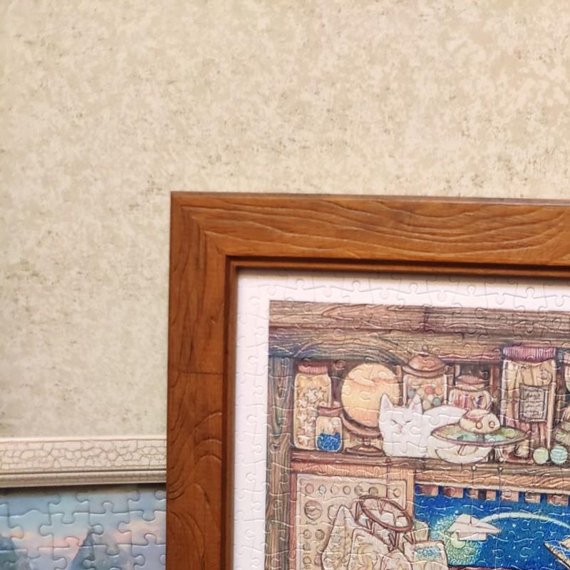 ?444Z批发3DJP拼图框架2000实木复古画框美式相框拼图框长方形10