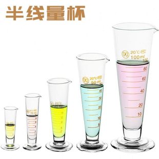50ml玻璃刻度半线量筒半线玻璃三角量杯锥形量杯 半线量杯5